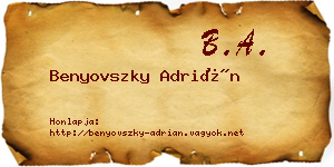Benyovszky Adrián névjegykártya