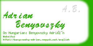 adrian benyovszky business card